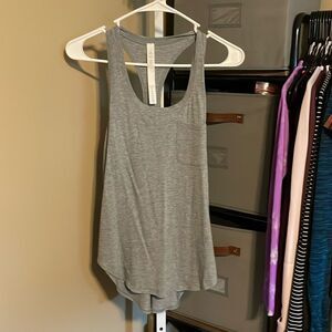 Lululemon Yogi Racerback Sz 4 Heathered Medium Grey Vitasea 469